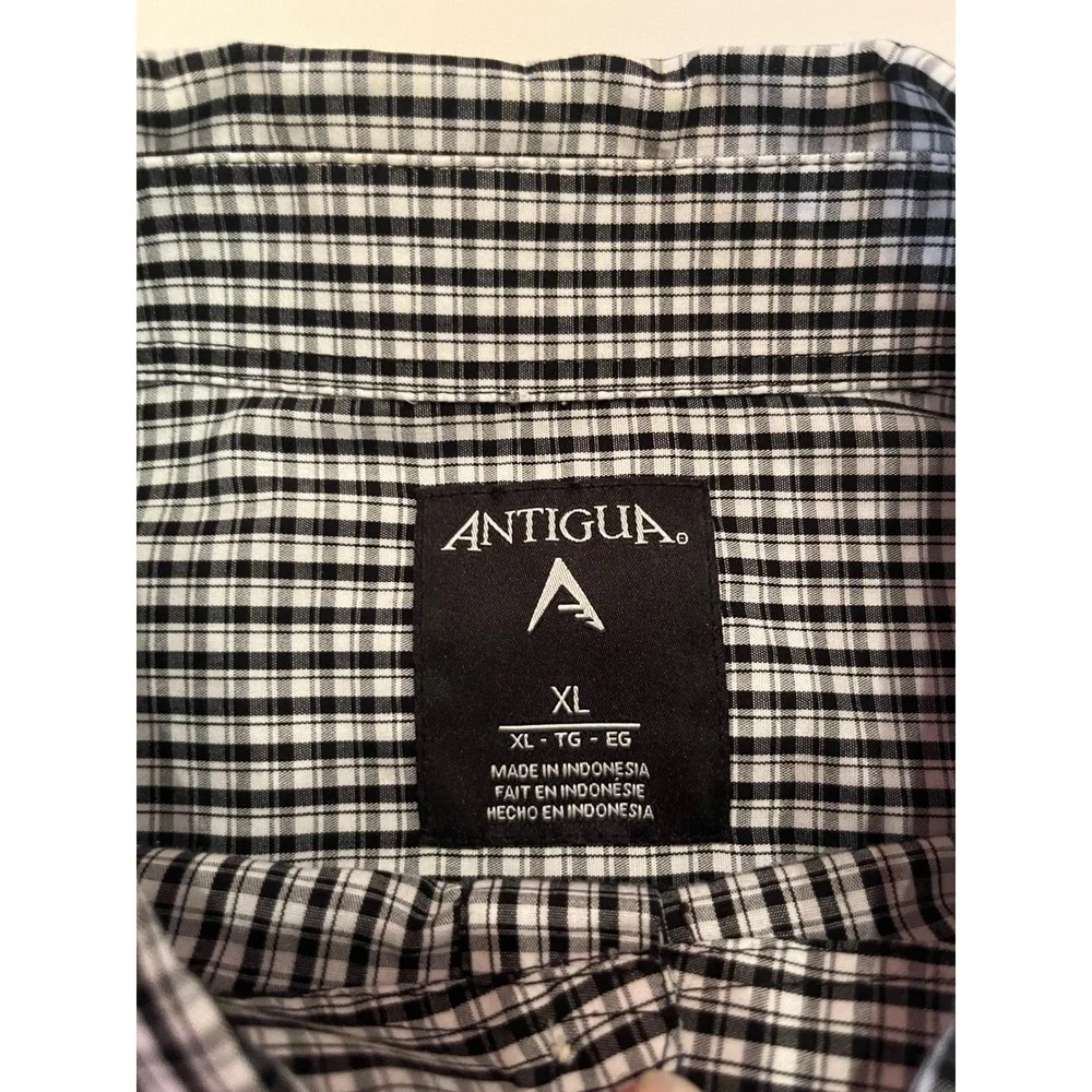 Antigua NFL Kansas City Chiefs Long Sleeve Button Up Shirt Black White Size XL - Picture 4 of 7